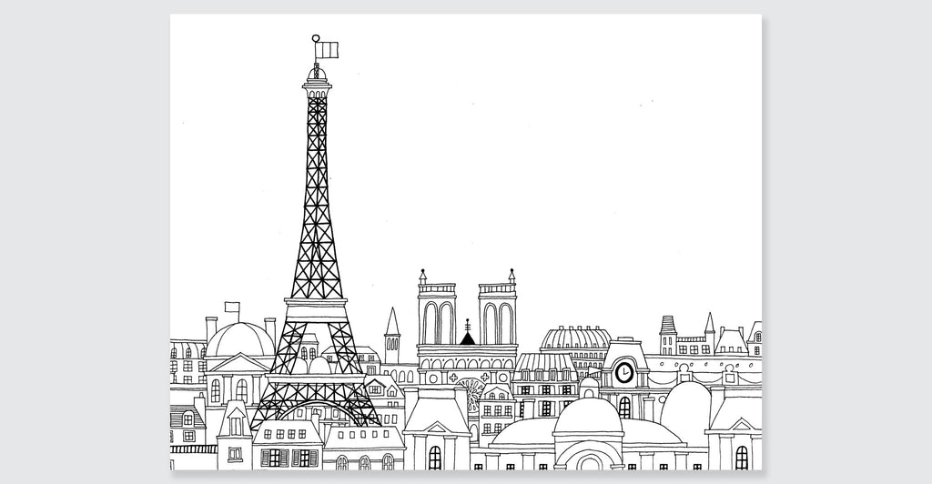 Paris Coloring Book: Spread #2